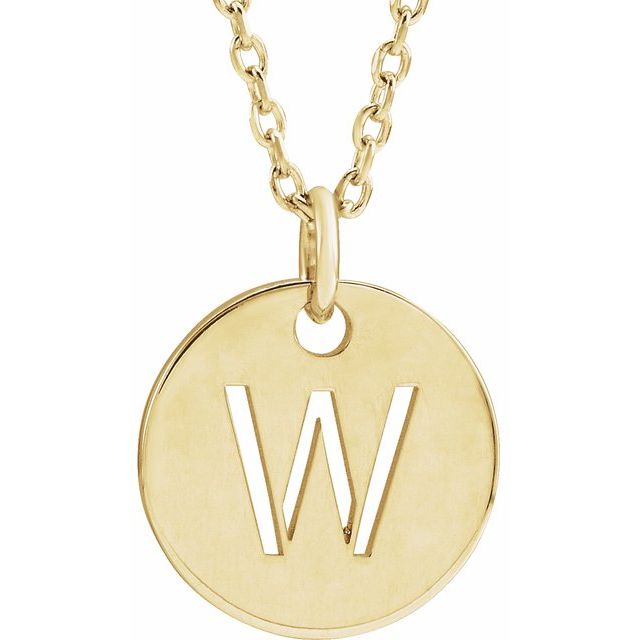 14k Yellow Initial W 16-18' Necklace