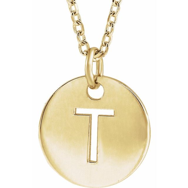 14K Yellow Initial T 16-18' Necklace