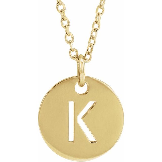 14K Yellow Initial K 16-18' Necklace