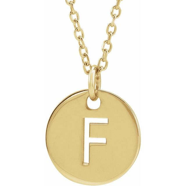 14K Yellow Initial F 16-18' Necklace