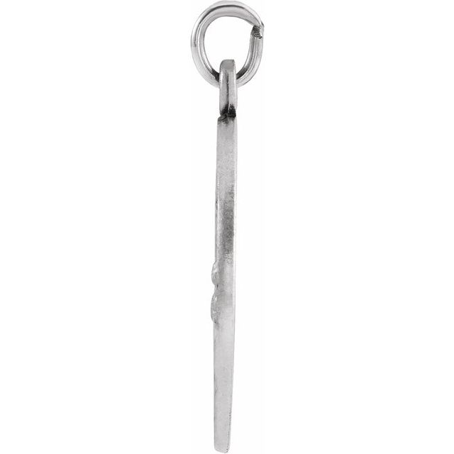 Sterling Silver 15 mm Guardian Angel Medal