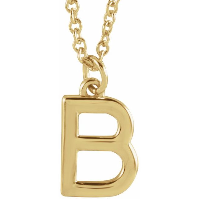 14K Yellow Initial B Dangle 18' Necklace