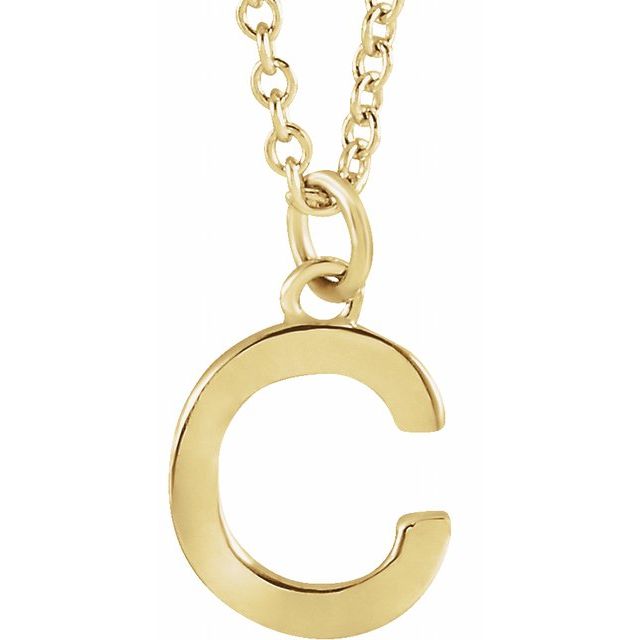 14K Yellow Initial C Dangle 18' Necklace