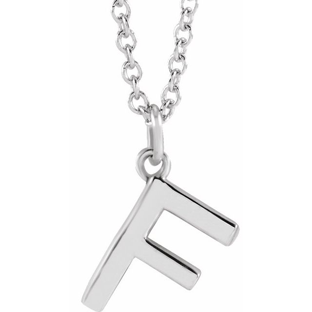 Sterling Silver Initial F Dangle 18' Necklace