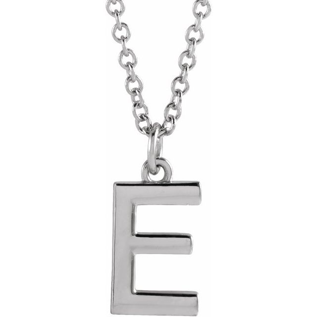Sterling Silver Initial E Dangle 16' Necklace