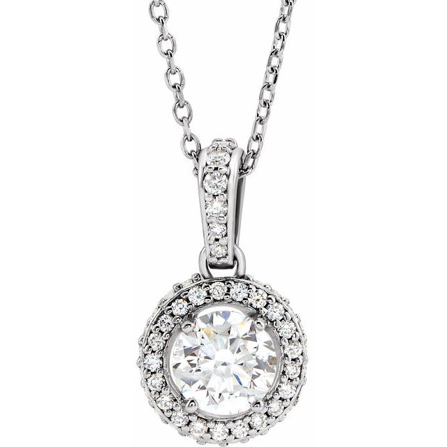 14K White 3/8 CTW Natural Diamond 18' Necklace