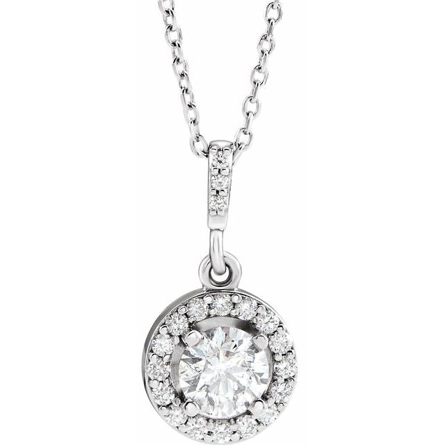 14K White 5/8 CTW Lab-Grown Diamond 18' Necklace
