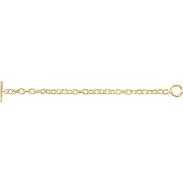 Yellow-Plated Sterling Silver 7 mm Charm Cable 8' Bracelet