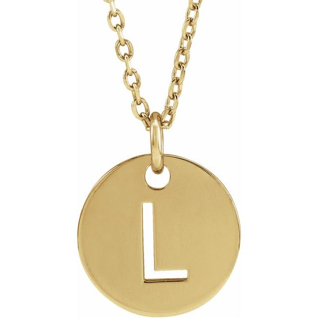 14K Yellow Initial L 16-18' Necklace