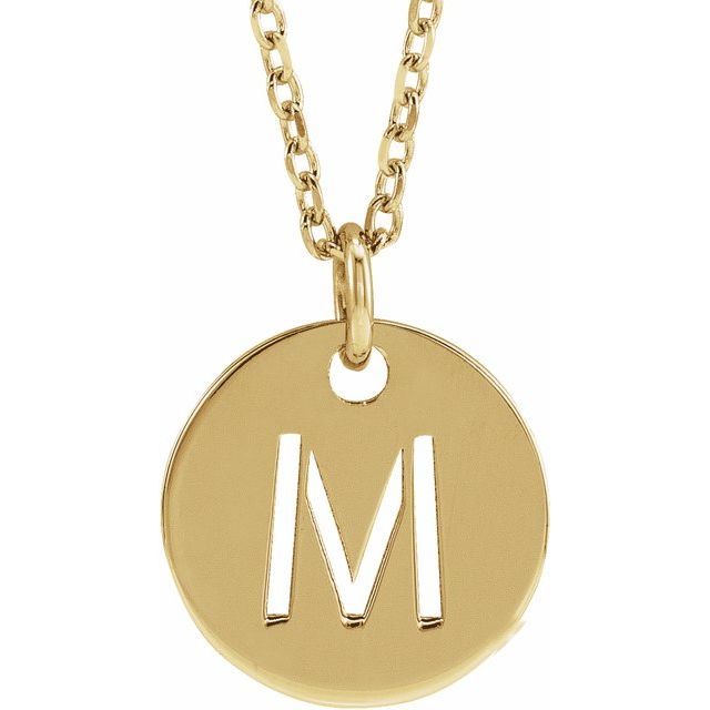14K Yellow Initial M 16-18' Necklace