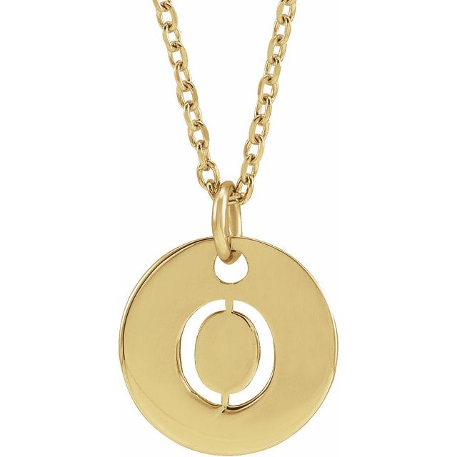 14K Yellow Initial O 16-18' Necklace
