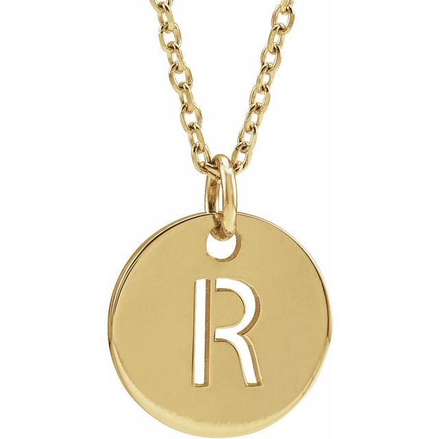 14K Yellow Initial R 16-18' Necklace
