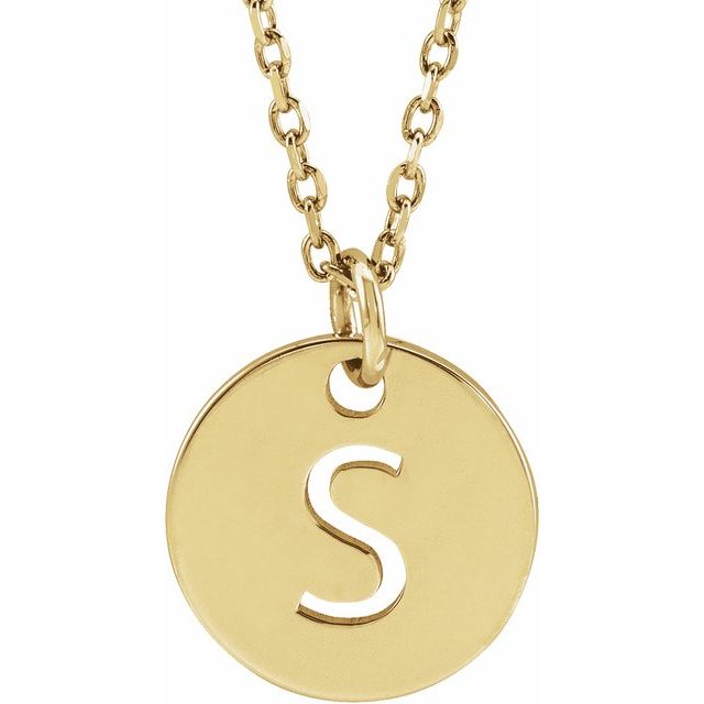 14K Yellow Initial S 16-18' Necklace