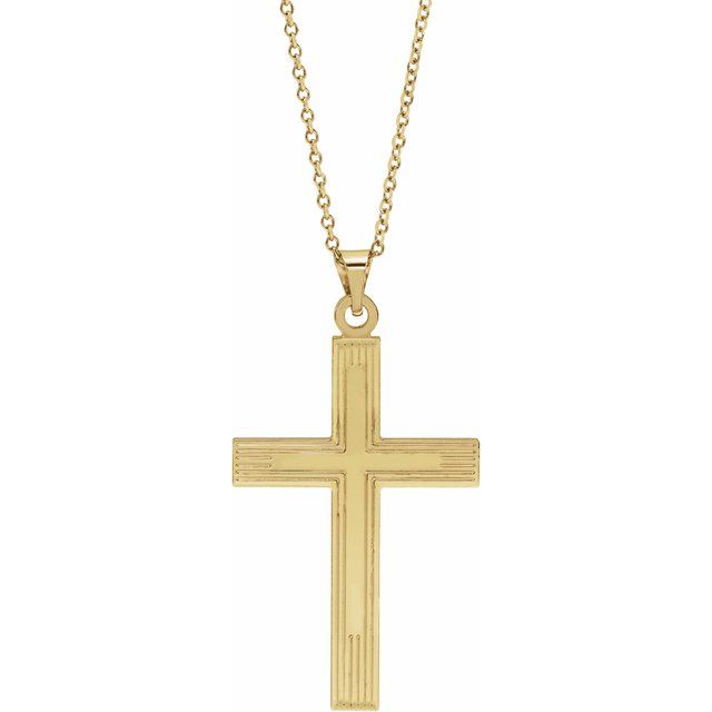 14k Yellow Cross 18' Necklace