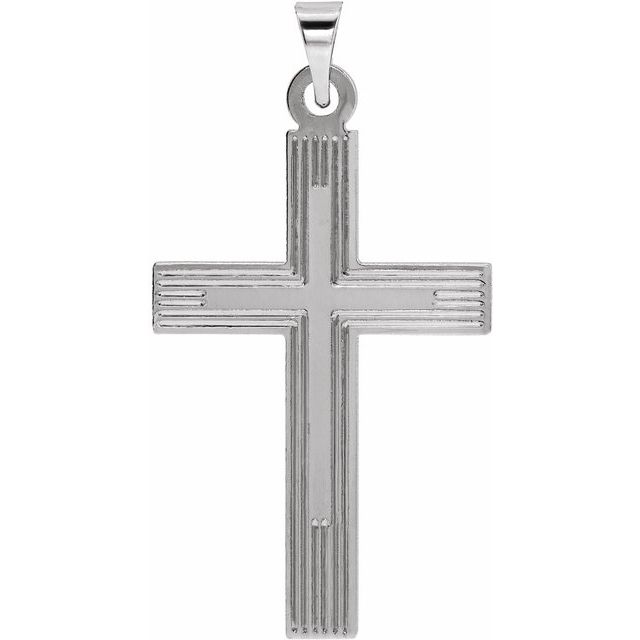 14K White Cross Pendant