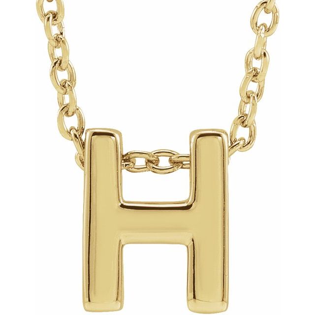 14K Yellow Initial H Slide Pendant 16-18' Necklace