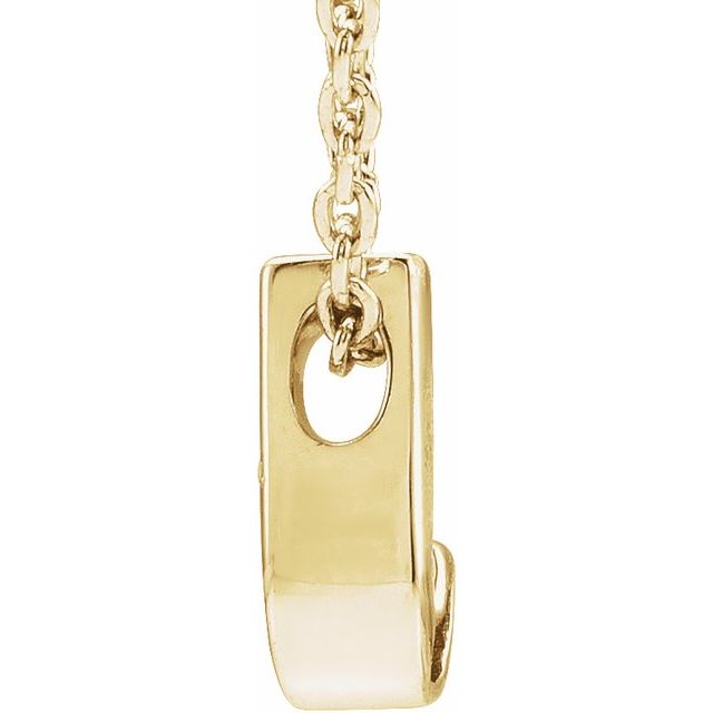 14K Yellow Initial J Slide Pendant 16-18' Necklace