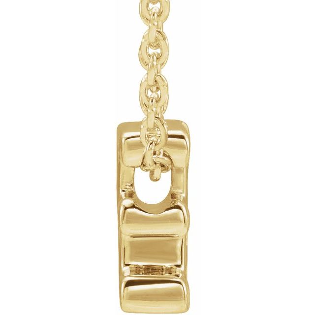 14K Yellow Initial E Slide Pendant 16-18' Necklace