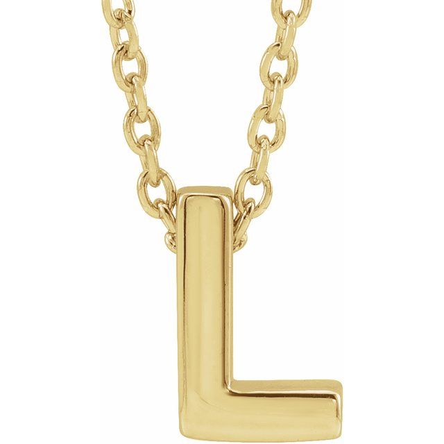 14K Yellow Initial L Slide Pendant 16-18' Necklace