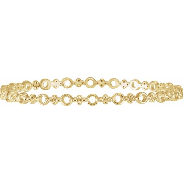 14K Yellow 4.4 mm Geometric Bangle 7' Bracelet