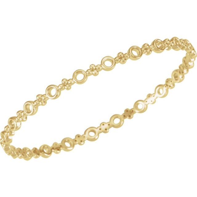 14K Yellow 4.4 mm Geometric Bangle 7' Bracelet