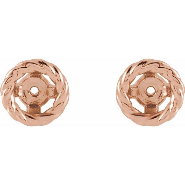 14K Rose Rope Earring Jackets