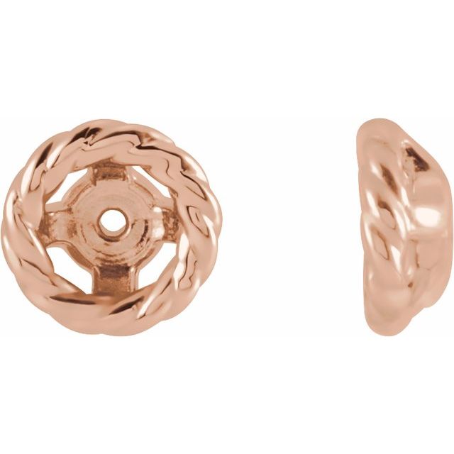 14K Rose Rope Earring Jackets