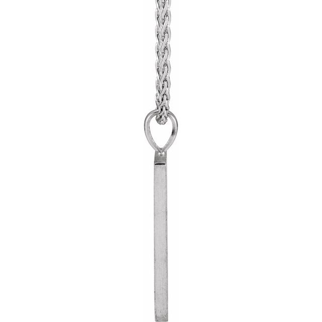 Sterling Silver 1/6 CTW Natural Black Diamond Triangle 24' Necklace