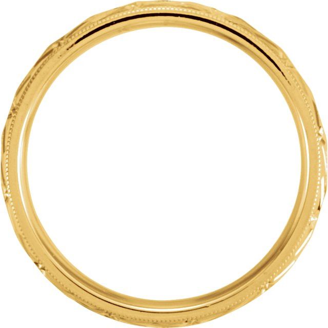 14K Yellow 6 mm Design Band Size 10