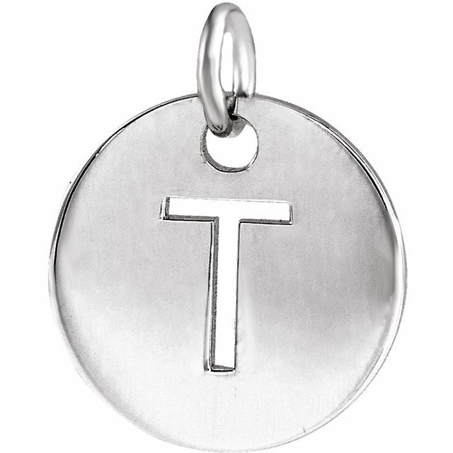 Sterling Silver Initial T Pendant