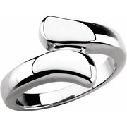 14K White Bypass Ring