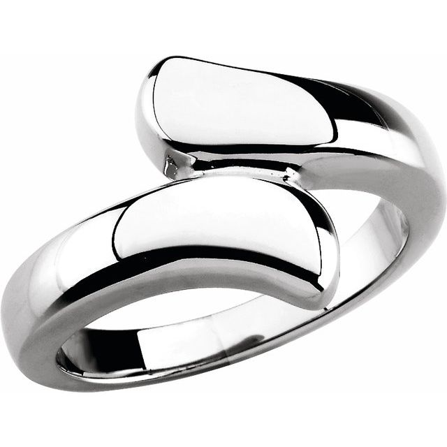 14K White Bypass Ring