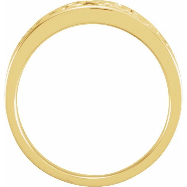 14K Yellow 6 mm Floral Band