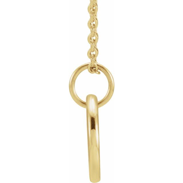 14K Yellow Engravable .005 CT Natural Diamond 16-18' Necklace