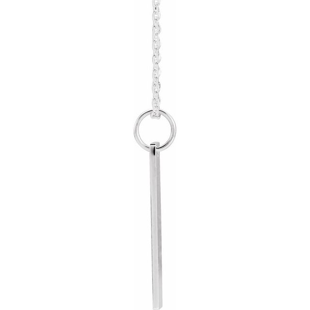 14K White 20x5 mm Engravable Bar 16-18' Necklace