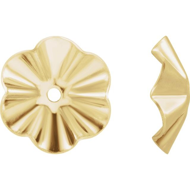 14k Yellow 6.8 Mm Od Buttercup Earring Jackets