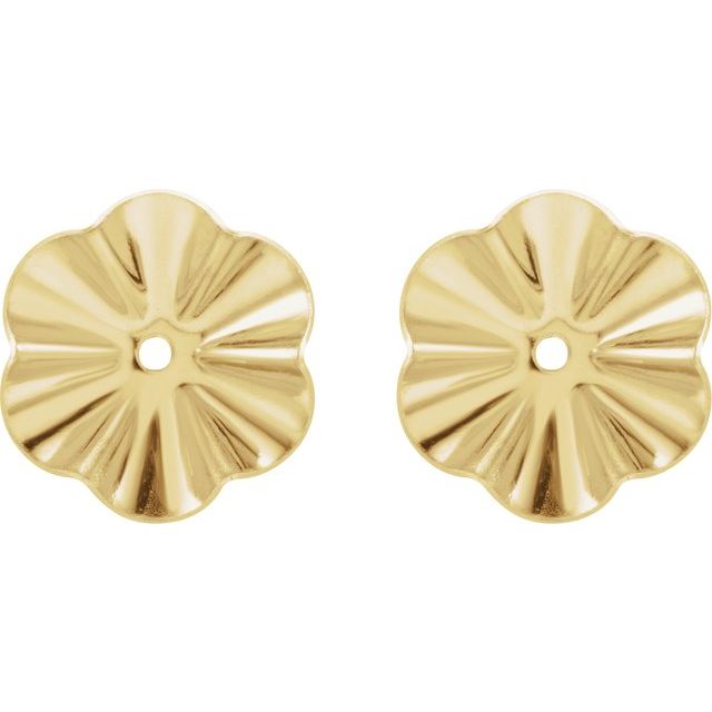 14k Yellow 9 Mm Od Buttercup Earring Jackets