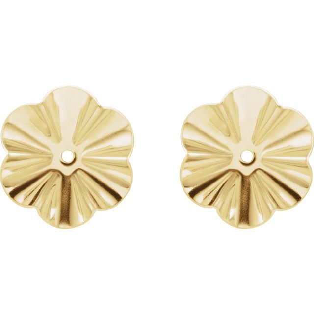 14k Yellow 7.8 Mm Od Buttercup Earring Jackets