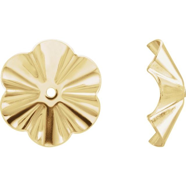 14k Yellow 9 Mm Od Buttercup Earring Jackets