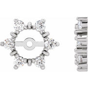 14k White 1/4 Ctw Natural Diamond Earring Jackets With 4.7 Mm Id