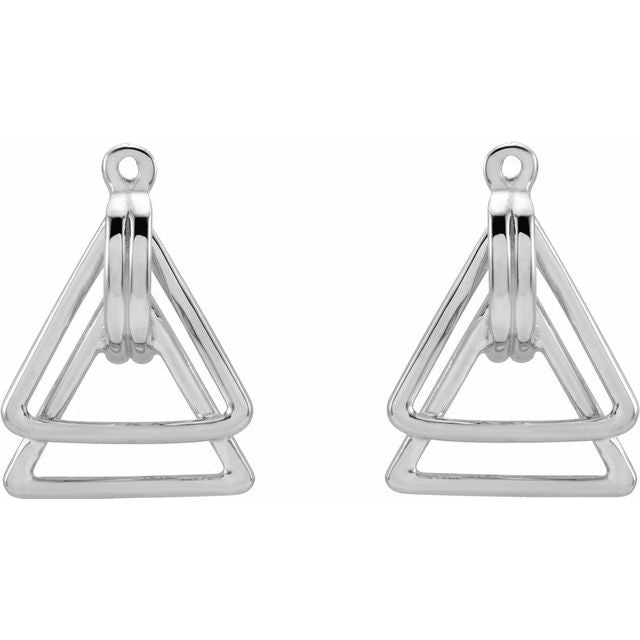 14k White Geometric Earring Jackets