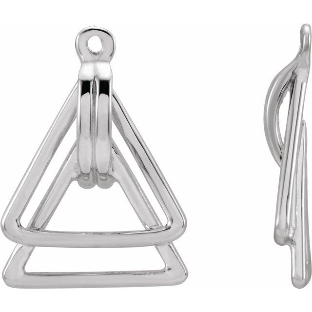 14k White Geometric Earring Jackets