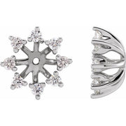 14k White 6 Mm Id 1/2 Ctw Natural Diamond Earring Jackets
