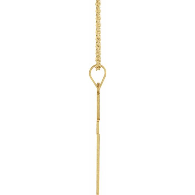 14k Yellow 22 X 14 Mm Cross 18' Necklace