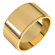 14K Yellow 10 mm Flat Edge Band Size 7