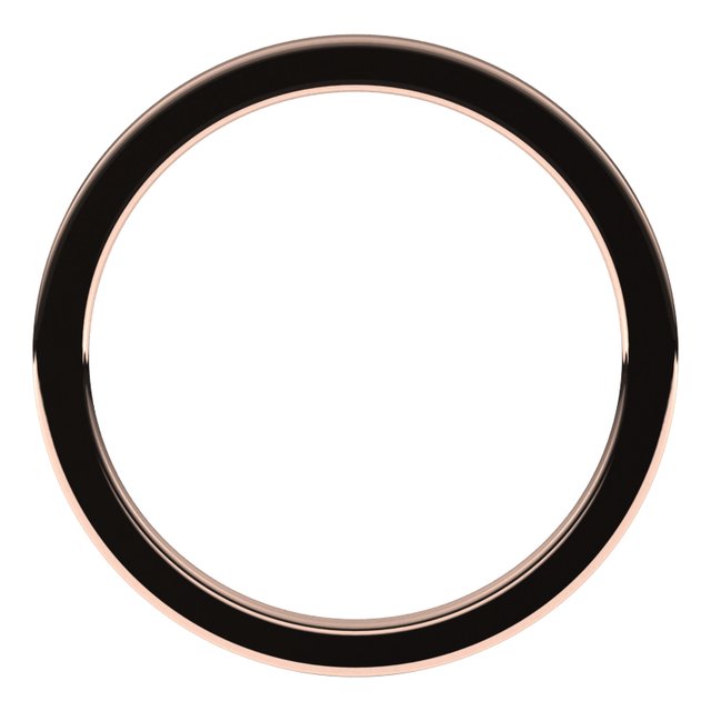 14K Rose 1 mm Flat Comfort Fit Band Size 7