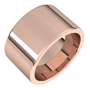 18k Rose 12 Mm Flat Comfort Fit Band Size 5.5