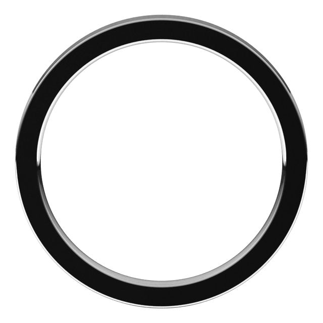 18K White 2 mm Flat Comfort Fit Band Size 5.5