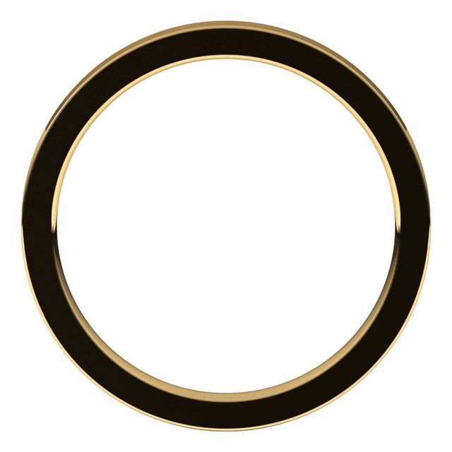 18K Yellow 2 mm Flat Comfort Fit Band Size 8