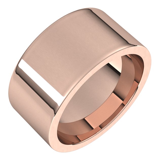 14k Rose 10 Mm Flat Comfort Fit Band Size 13